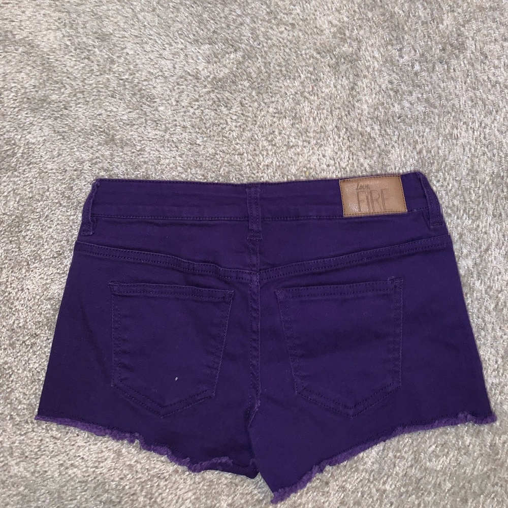 love Fire purple jean shorts size 1 - Picture 5 of 6